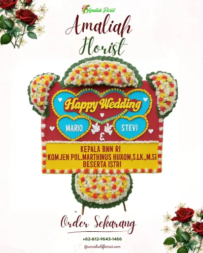 Karangan Papan Bunga Pernikahan di Hiliweto Idanoi
